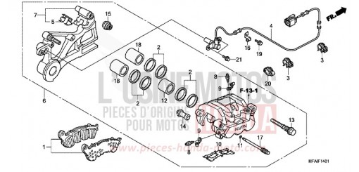 REAR BRAKE CALIPER (CBF1000A/T/S) CBF1000A8 de 2008